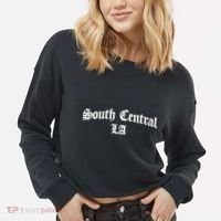 South Central La Los Angeles Chicano Biker Chicana Mexican Cropped Pullover Crew thumb 2