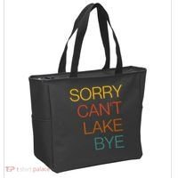 Sorry Can't Lake Bye. Funny Lake Mom Life Tote Bag thumb 2