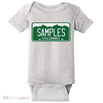 Samples Colorado License Plate Baby Bodysuit
