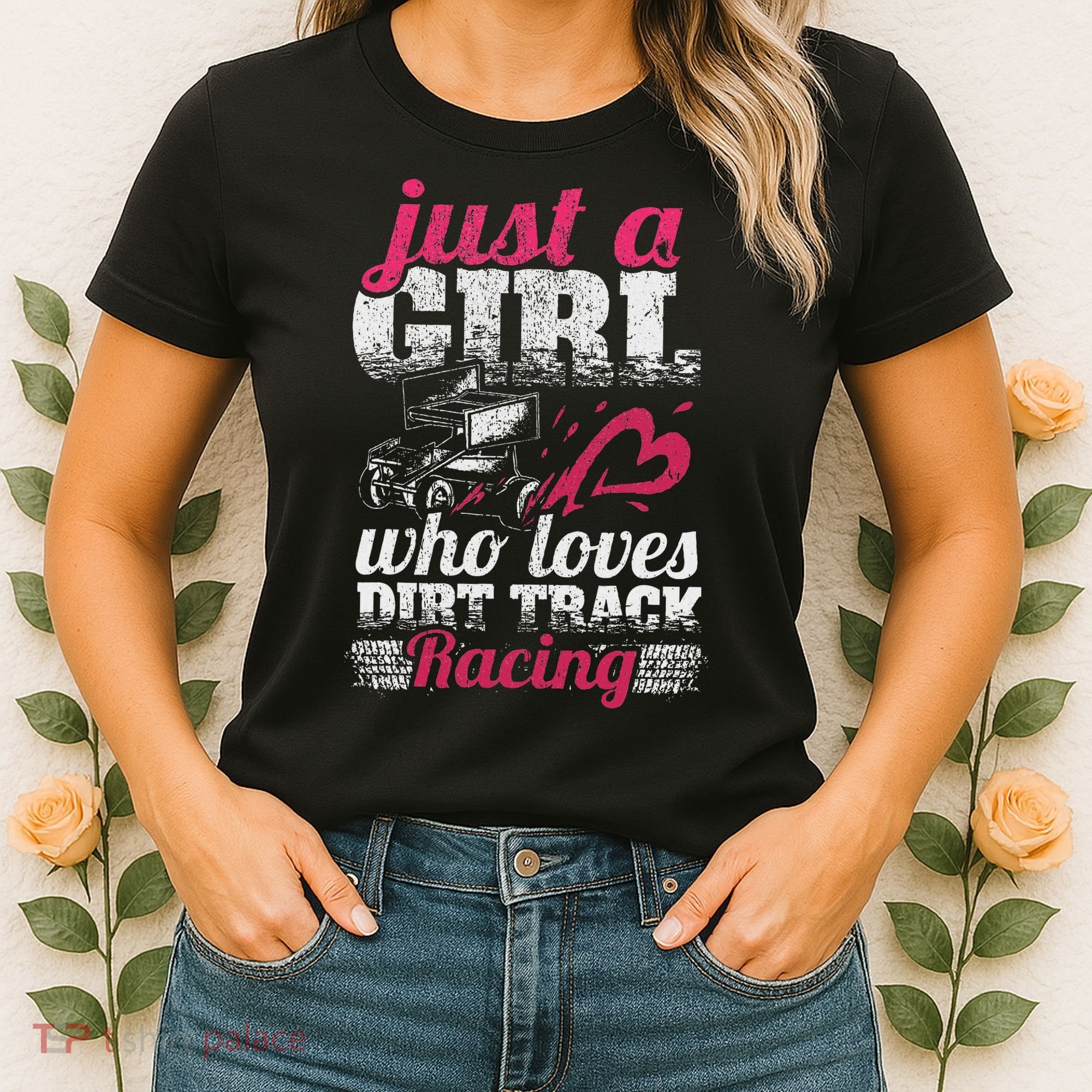 Sprint Car Lover Just A Girl Who Loves Dirt Track Racing Women's T-Shirt