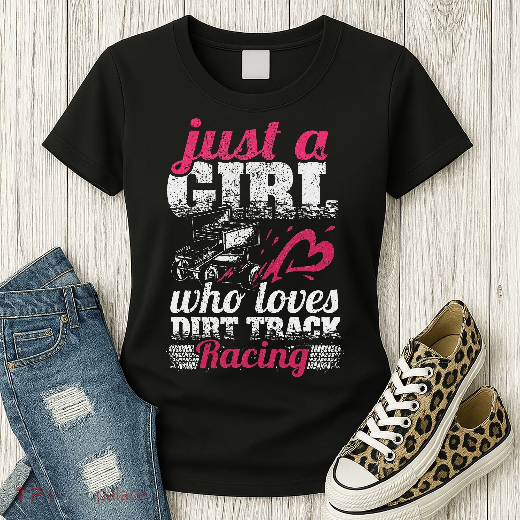 Sprint Car Lover Just A Girl Who Loves Dirt Track Racing Women's T-Shirt