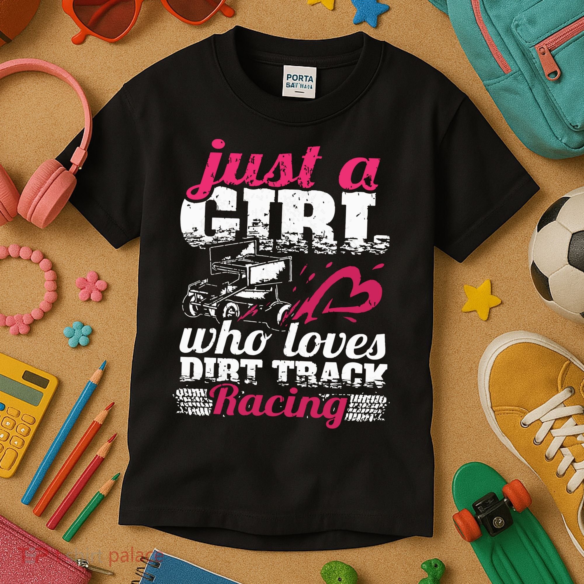 Sprint Car Lover Just A Girl Who Loves Dirt Track Racing Kids T-Shirt