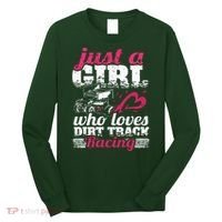 Sprint Car Lover Just A Girl Who Loves Dirt Track Racing Long Sleeve Shirt thumb 0