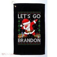 Santa Claus Let’s Go Braden Brandon Christmas Ugly Sweater Cool Gift Golf Towel thumb 0