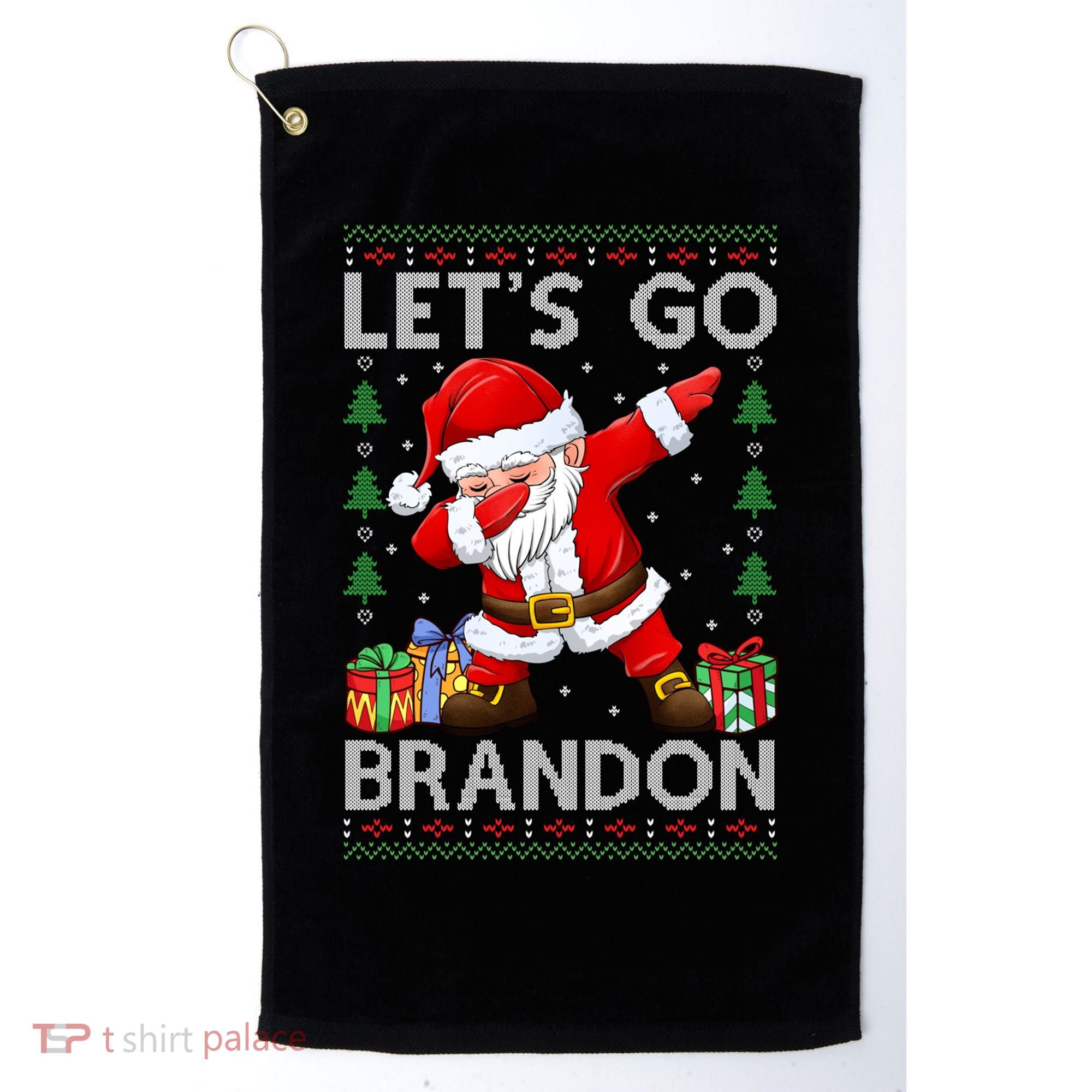 Santa Claus Let’s Go Braden Brandon Christmas Ugly Sweater Cool Gift Golf Towel