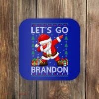 Santa Claus Let’s Go Braden Brandon Christmas Ugly Sweater Cool Gift Coaster thumb 0