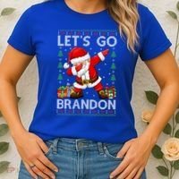 Santa Claus Let’s Go Braden Brandon Christmas Ugly Sweater Cool Gift Women's T-Shirt thumb 2