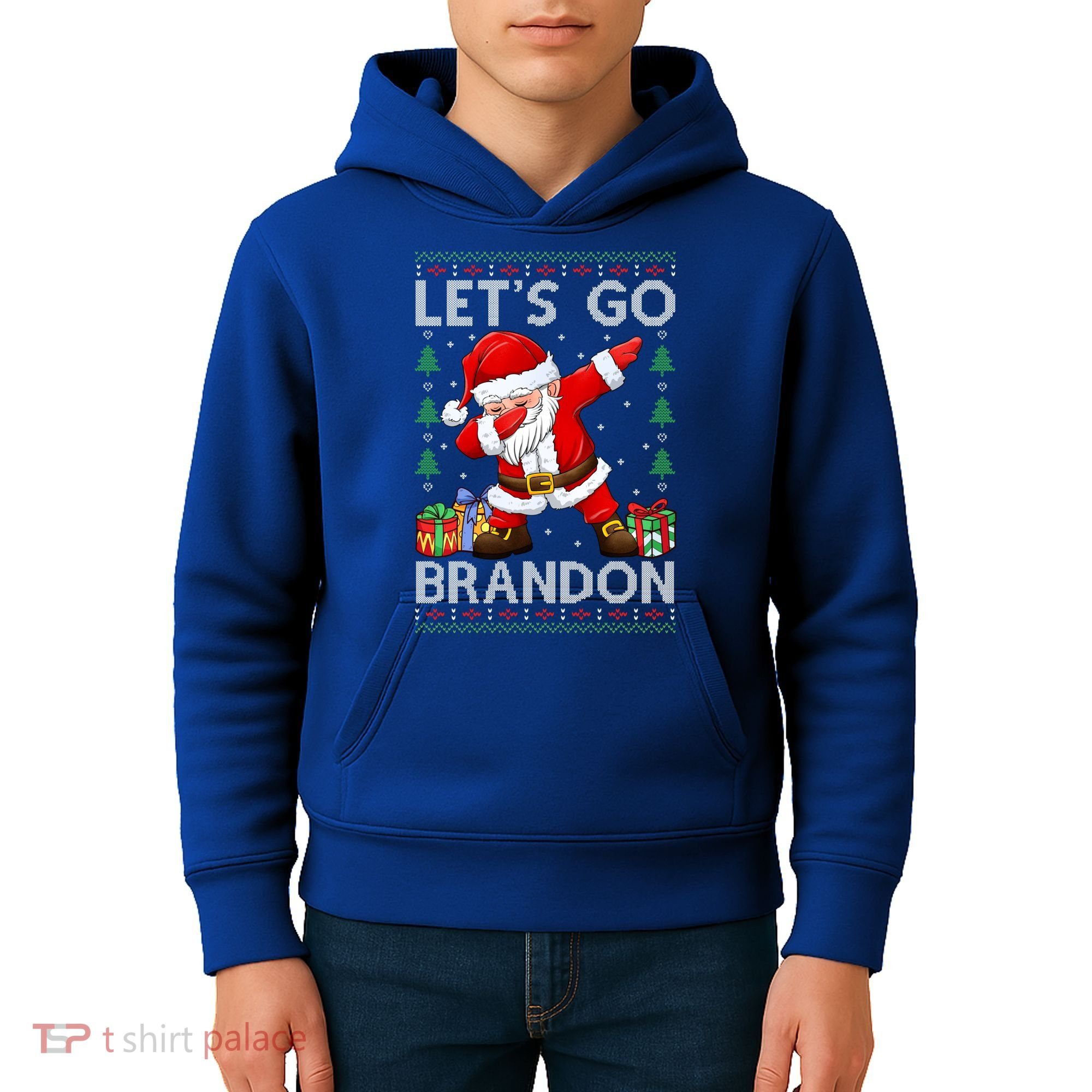 Santa Claus Let’s Go Braden Brandon Christmas Ugly Sweater Cool Gift Kids Hoodie
