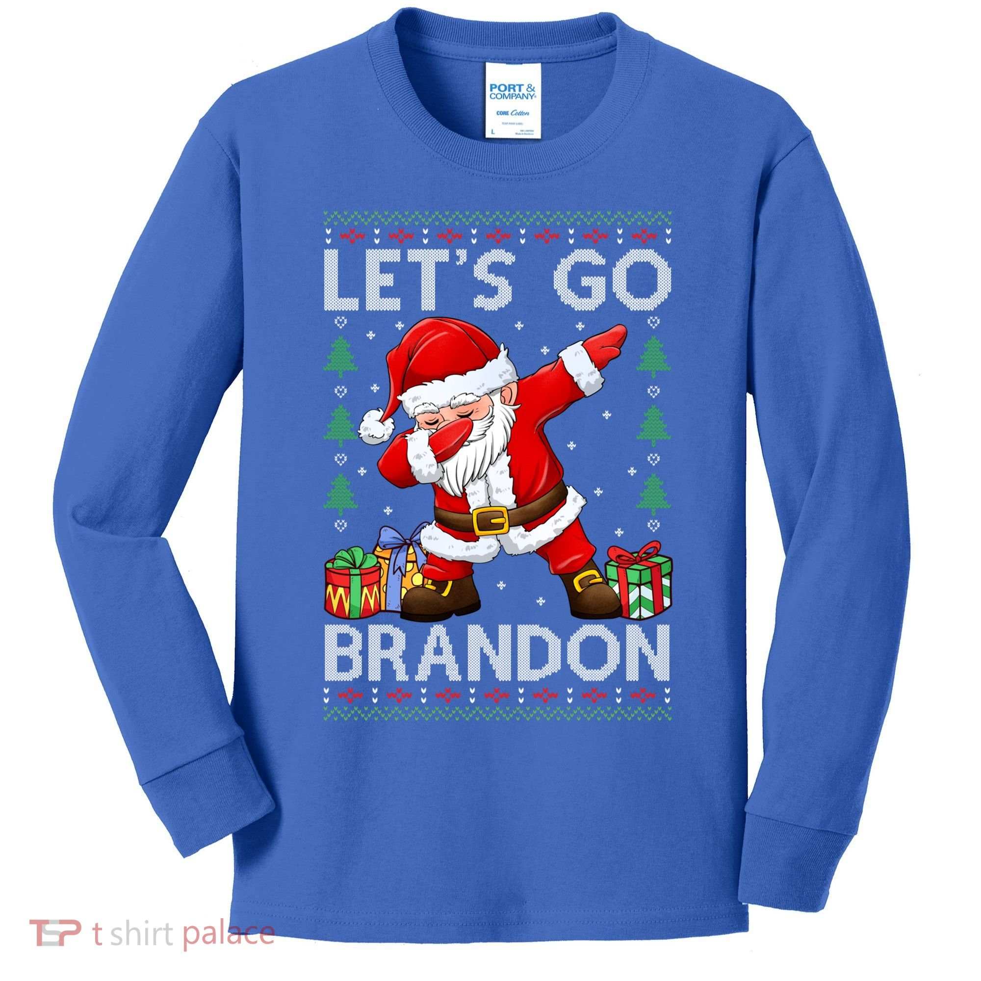 Santa Claus Let’s Go Braden Brandon Christmas Ugly Sweater Cool Gift Kids Long Sleeve Shirt