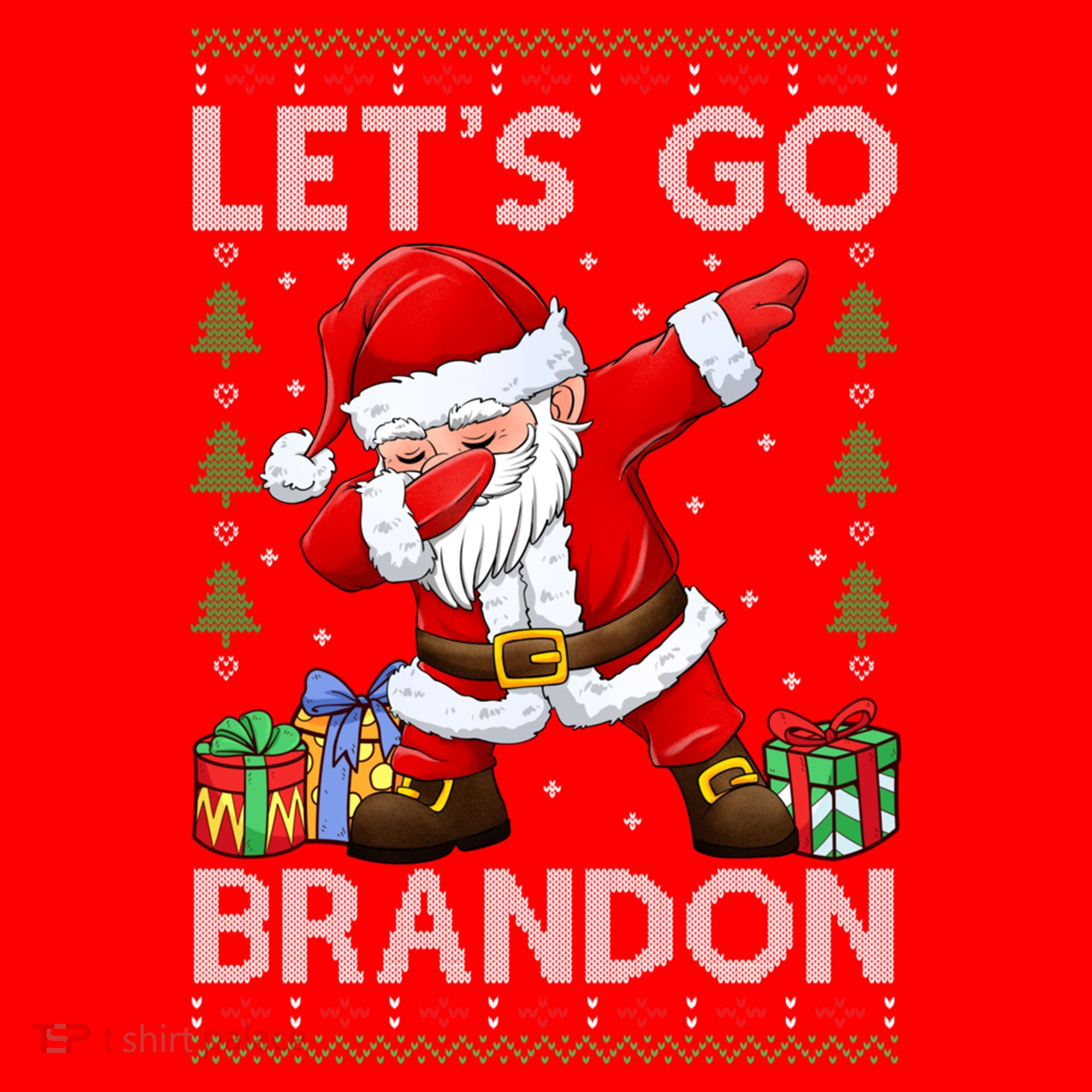 Santa Claus Let’s Go Braden Brandon Christmas Ugly Sweater Cool Gift Santa Hat