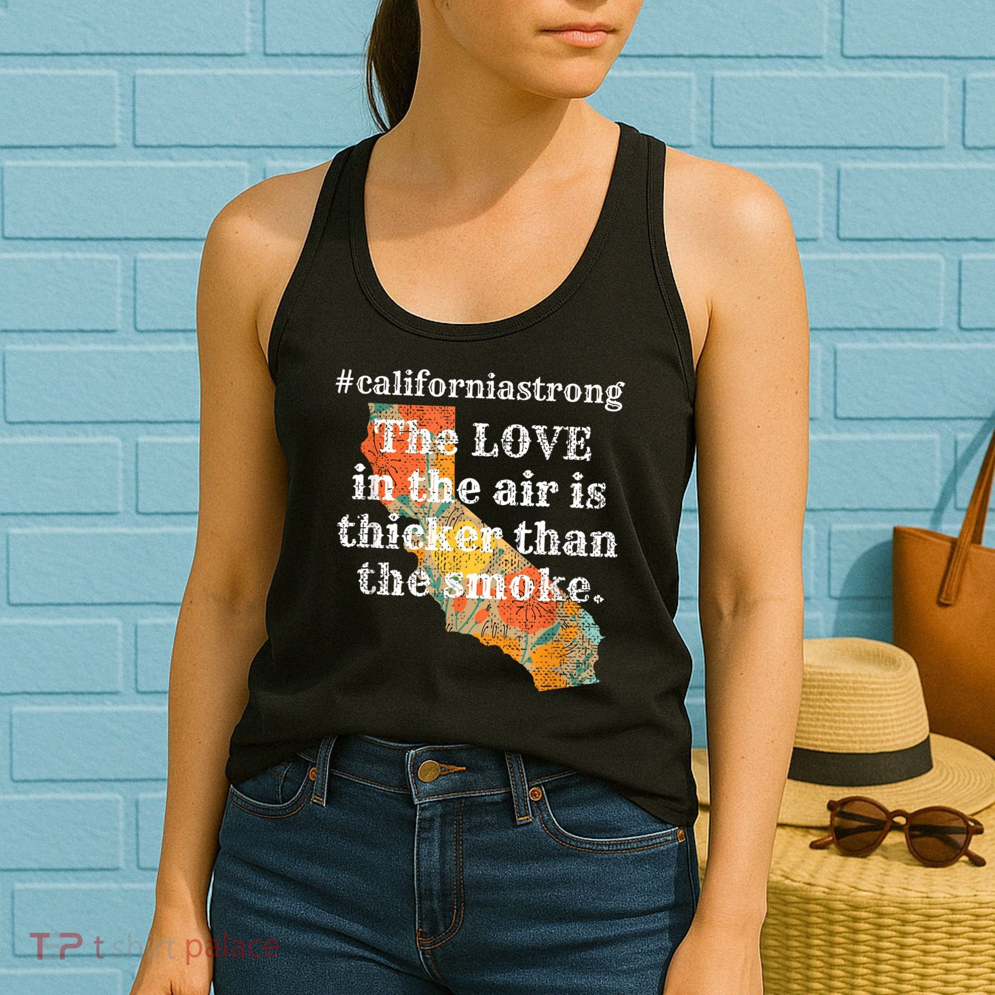 Sonoma County Los Angeles Strong Love Thicker Smoke Fire Women's Tank Top