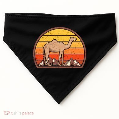 Sunset Camel Lover Gift Vintage Retro Camel Gift USA-Made Doggie Bandana