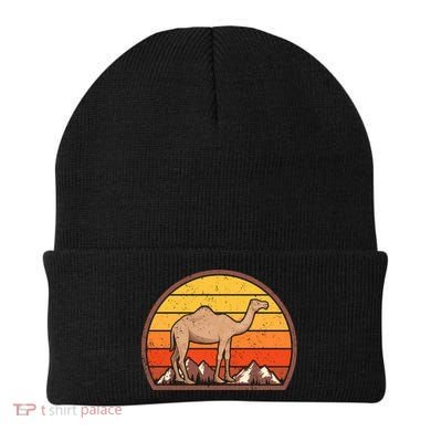 Sunset Camel Lover Gift Vintage Retro Camel Gift Beanie