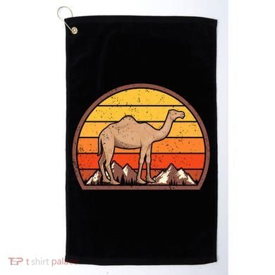 Sunset Camel Lover Gift Vintage Retro Camel Gift Golf Towel