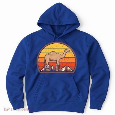 Sunset Camel Lover Gift Vintage Retro Camel Gift Hoodie