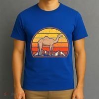 Sunset Camel Lover Gift Vintage Retro Camel Gift T-Shirt thumb 3