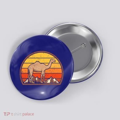 Sunset Camel Lover Gift Vintage Retro Camel Gift Button