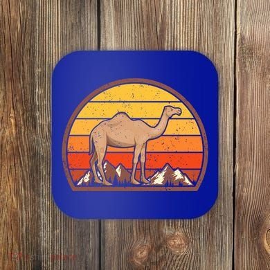 Sunset Camel Lover Gift Vintage Retro Camel Gift Coaster
