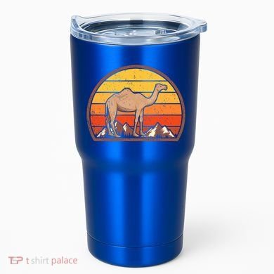 Sunset Camel Lover Gift Vintage Retro Camel Gift Tumbler