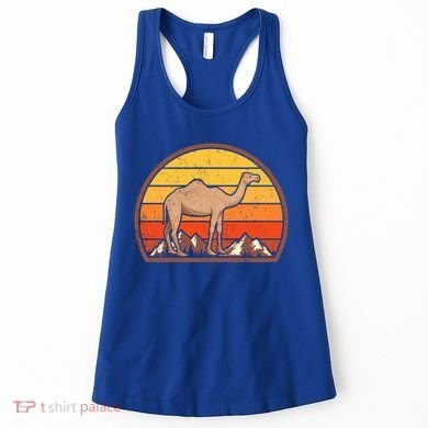 Sunset Camel Lover Gift Vintage Retro Camel Gift Women's Tank Top