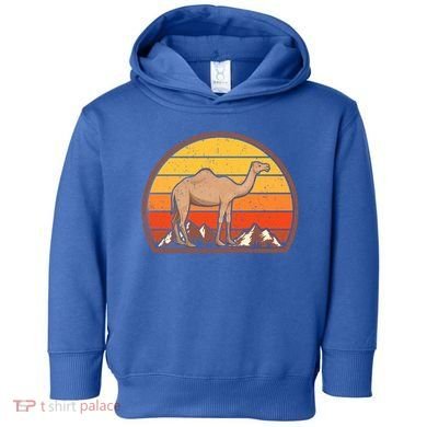 Sunset Camel Lover Gift Vintage Retro Camel Gift Toddler Hoodie