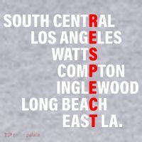 South Central Los Angeles Respect Watts Compton Women's Racerback Cropped Tank thumb 2