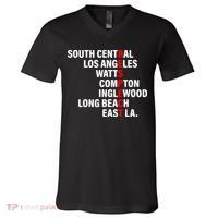 South Central Los Angeles Respect Watts Compton V-Neck T-Shirt thumb 0