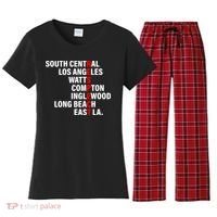 South Central Los Angeles Respect Watts Compton Women's Flannel Pajama Set thumb 0