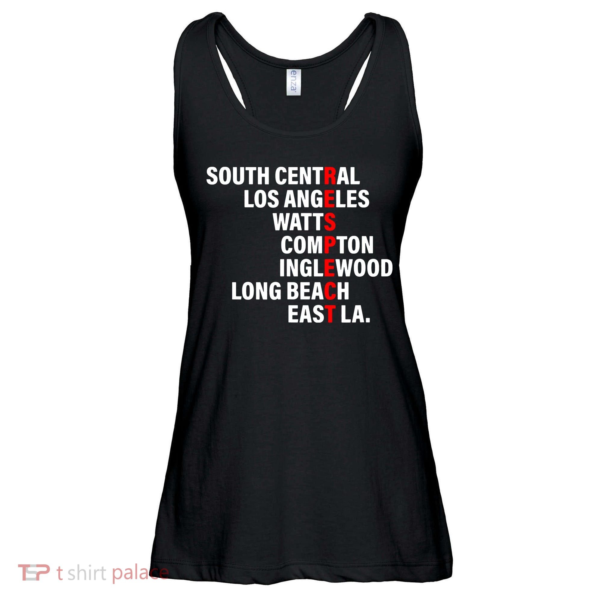 South Central Los Angeles Respect Watts Compton Ladies Essential Flowy Tank