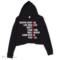 South Central Los Angeles Respect Watts Compton Crop Fleece Hoodie thumb 0