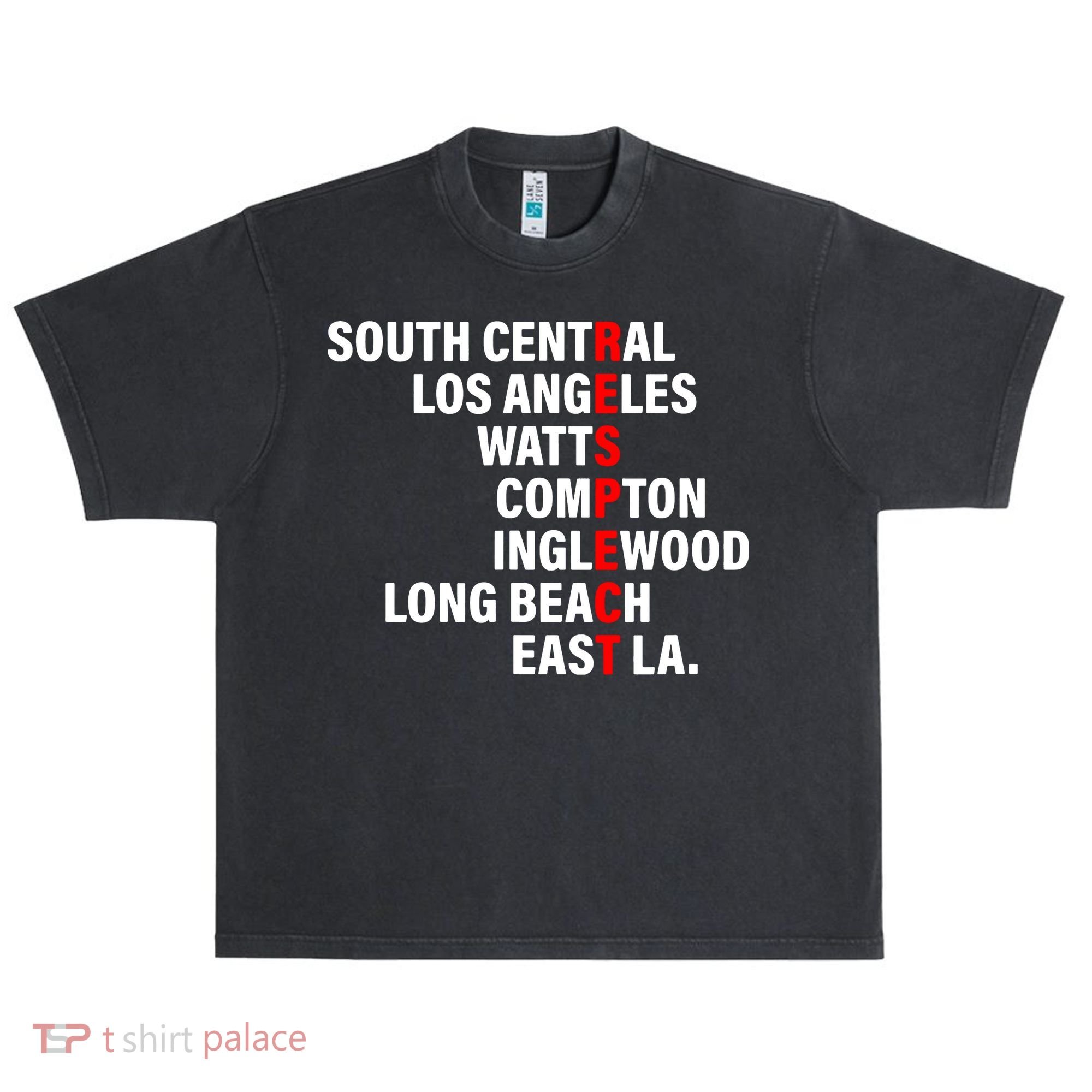 South Central Los Angeles Respect Watts Compton Urban Oversized Heavyweight T-Shirt