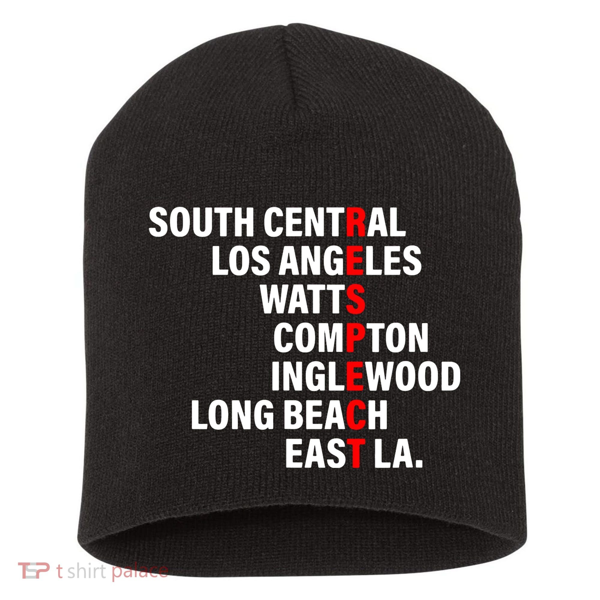 South Central Los Angeles Respect Watts Compton Short Acrylic Beanie