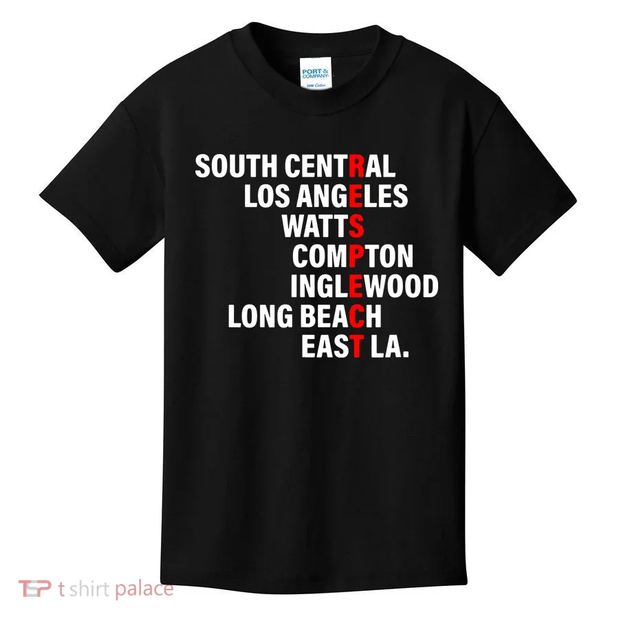 South Central Los Angeles Respect Watts Compton Kids T-Shirt