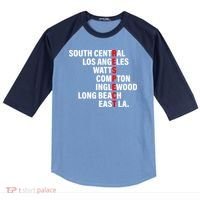 South Central Los Angeles Respect Watts Compton Raglan Baseball Sleeve Shirt thumb 0