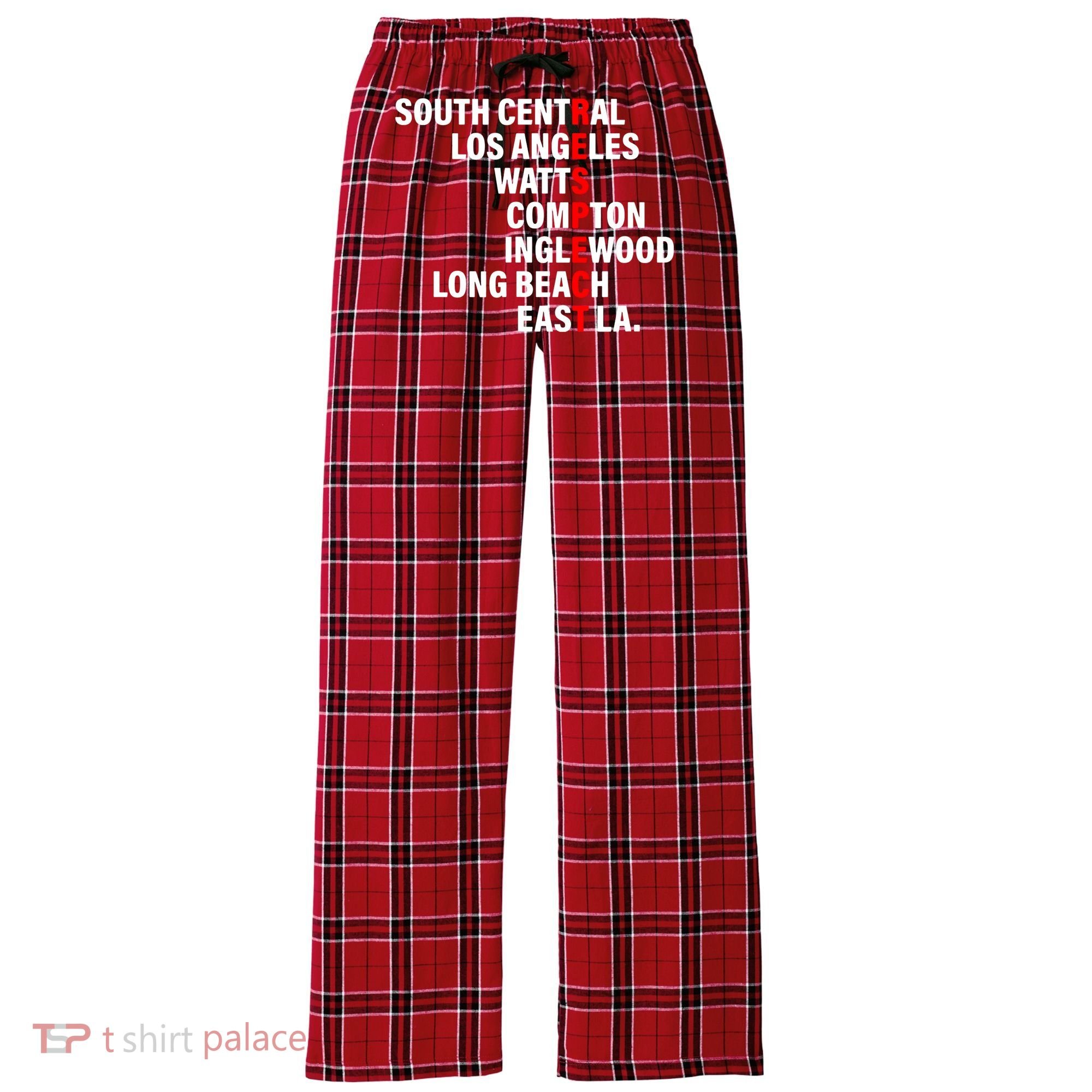 South Central Los Angeles Respect Watts Compton Women's Flannel Plaid Pajama Pants