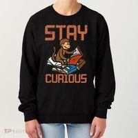 Stay Curious Monkey Reading Women's Sweatshirt thumb 0