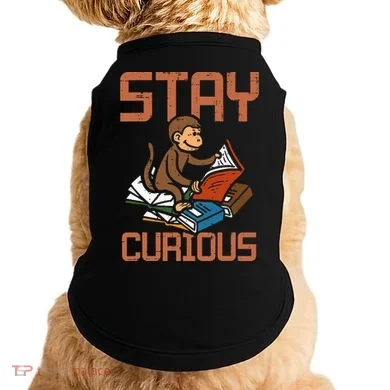 Stay Curious Monkey Reading Doggie Tank