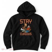Stay Curious Monkey Reading Hoodie thumb 0
