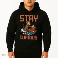 Stay Curious Monkey Reading Hoodie thumb 2