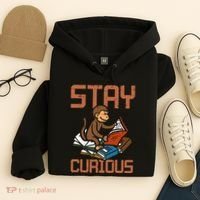Stay Curious Monkey Reading Hoodie thumb 4