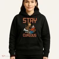 Stay Curious Monkey Reading Hoodie thumb 5