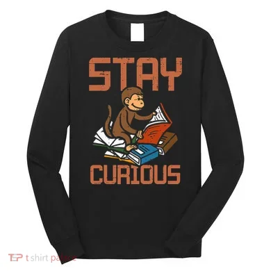 Stay Curious Monkey Reading Long Sleeve Shirt