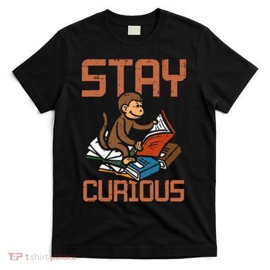 Stay Curious Monkey Reading T-Shirt