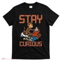 Stay Curious Monkey Reading T-Shirt thumb 0