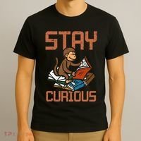 Stay Curious Monkey Reading T-Shirt thumb 3