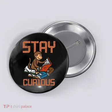 Stay Curious Monkey Reading Button