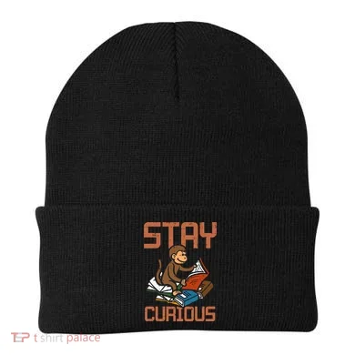 Stay Curious Monkey Reading Beanie