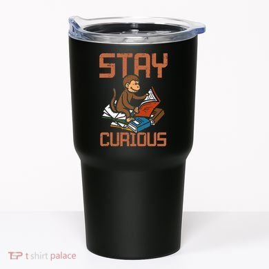 Stay Curious Monkey Reading Tumbler
