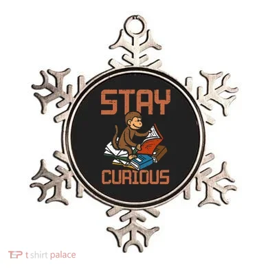 Stay Curious Monkey Reading Ornament