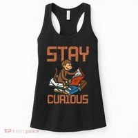 Stay Curious Monkey Reading Women's Tank Top thumb 0